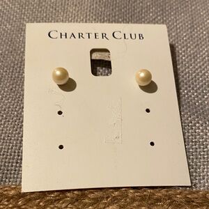 New Charter Club Faux Pearl Earrings